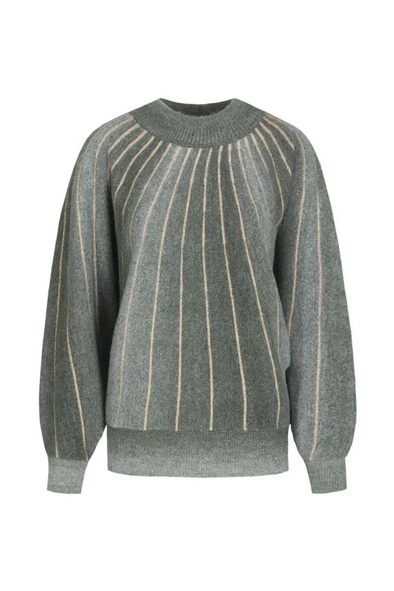 G-maxx Clementine Knit Top Cosy Green, gebreide top in cosy green